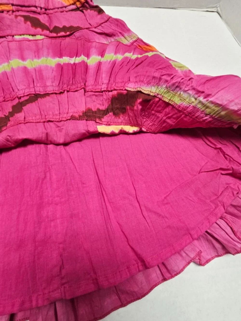 New The Childrens Place Girls Tie-Dye Tiered Skirt Multi Pink Ruffle Layered 8